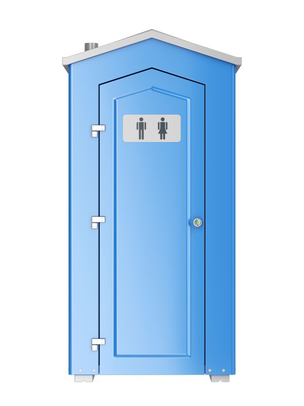 Commercial porta potty rental units at a business site in Newark Nj
